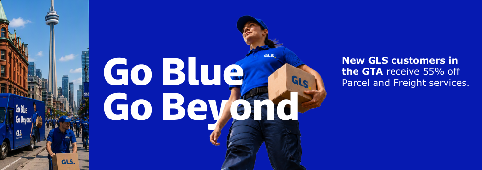 Go Blue, Go Beyond. New GLS Customers get 55% off Parcel and Freight services.