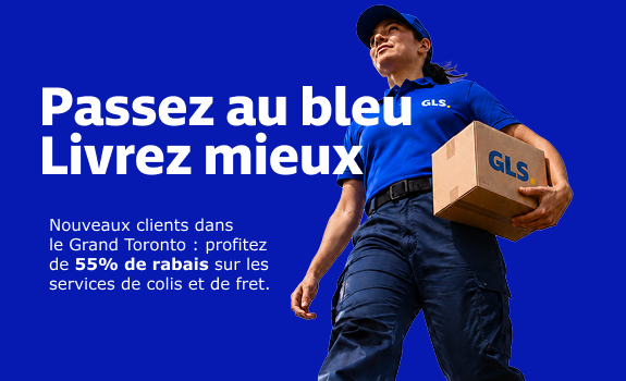 Les nouveaux clients GLS bénéficient d’une réduction de 55 % sur les services d’expédition de colis et de fret.