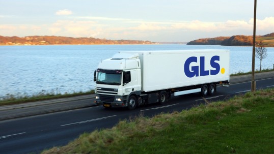 GLS long distance truck on the motorway